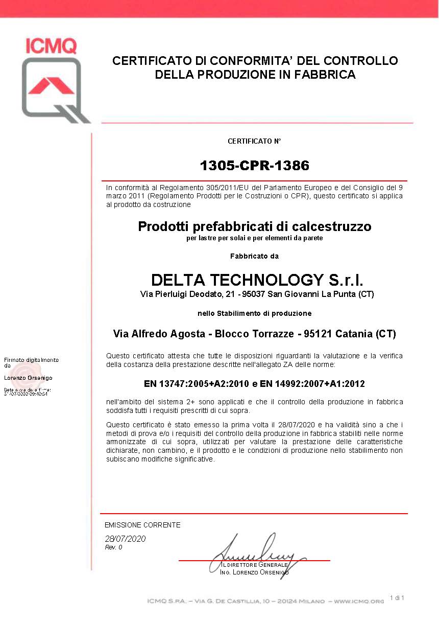 Certificato ICMQ 1386CE